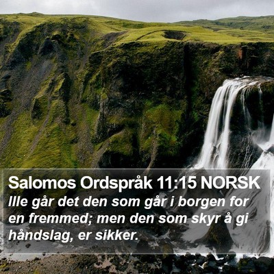 Salomos Ordspråk 11:15 NORSK Bible Verse Image