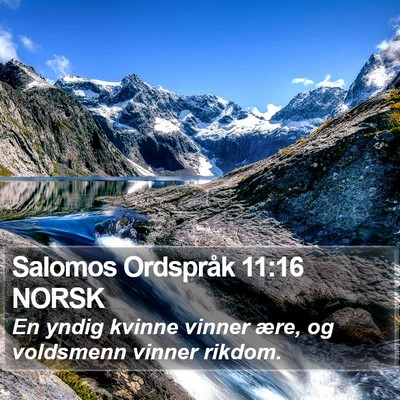 Salomos Ordspråk 11:16 NORSK Bible Verse Image