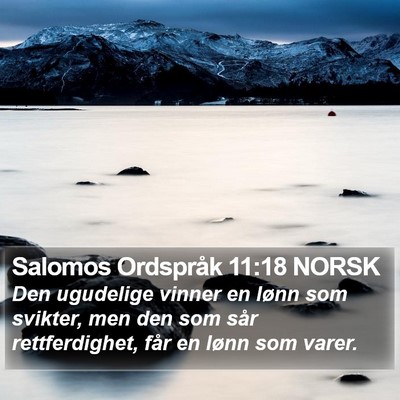 Salomos Ordspråk 11:18 NORSK Bible Verse Image