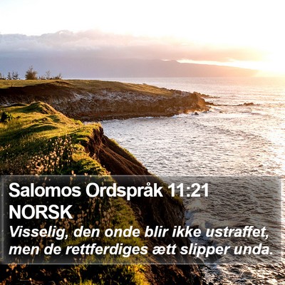 Salomos Ordspråk 11:21 NORSK Bible Verse Image