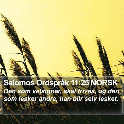 Salomos Ordspråk 11:25 NORSK Bible Verse Image