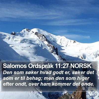 Salomos Ordspråk 11:27 NORSK Bible Verse Image