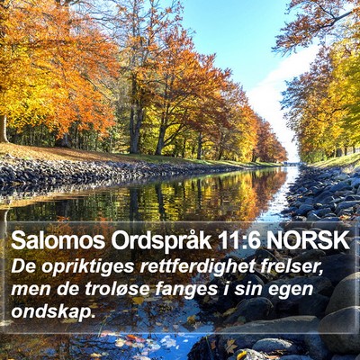 Salomos Ordspråk 11:6 NORSK Bible Verse Image