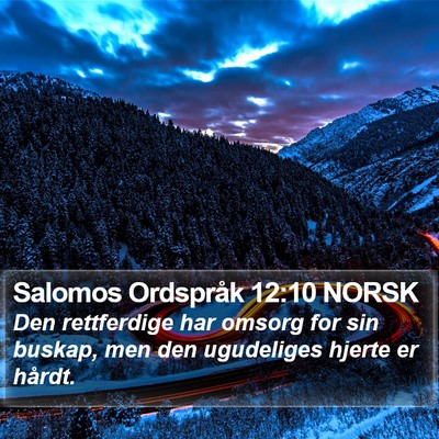 Salomos Ordspråk 12:10 NORSK Bible Verse Image