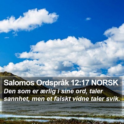 Salomos Ordspråk 12:17 NORSK Bible Verse Image