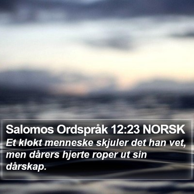 Salomos Ordspråk 12:23 NORSK Bible Verse Image