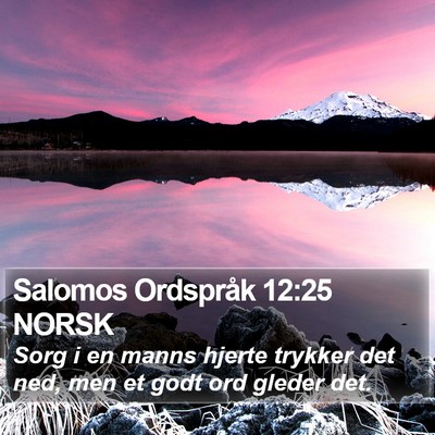 Salomos Ordspråk 12:25 NORSK Bible Verse Image