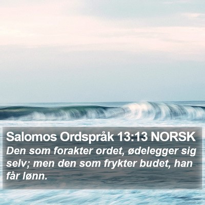 Salomos Ordspråk 13:13 NORSK Bible Verse Image