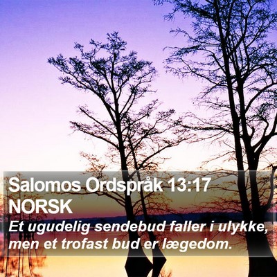 Salomos Ordspråk 13:17 NORSK Bible Verse Image