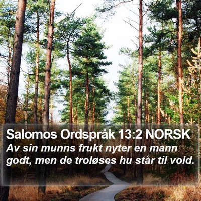 Salomos Ordspråk 13:2 NORSK Bible Verse Image