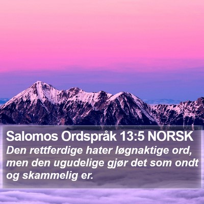 Salomos Ordspråk 13:5 NORSK Bible Verse Image