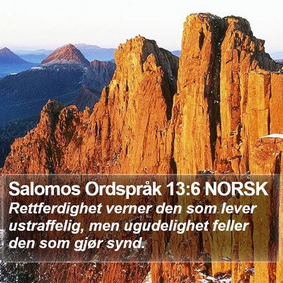 Salomos Ordspråk 13:6 NORSK Bible Verse Image