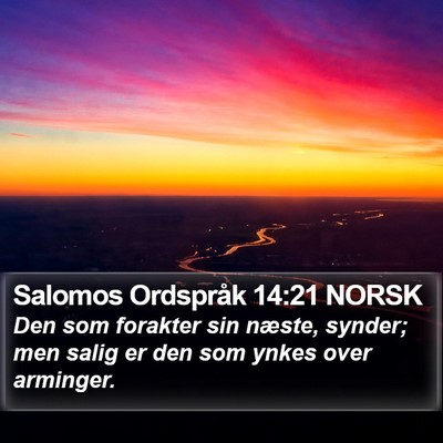 Salomos Ordspråk 14:21 NORSK Bible Verse Image