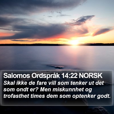 Salomos Ordspråk 14:22 NORSK Bible Verse Image