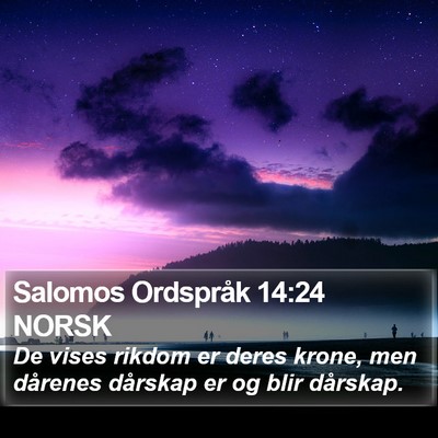 Salomos Ordspråk 14:24 NORSK Bible Verse Image