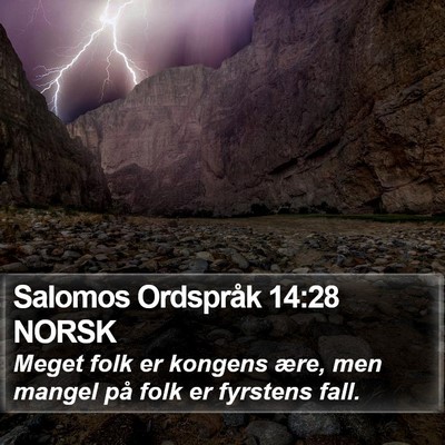 Salomos Ordspråk 14:28 NORSK Bible Verse Image