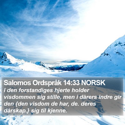 Salomos Ordspråk 14:33 NORSK Bible Verse Image