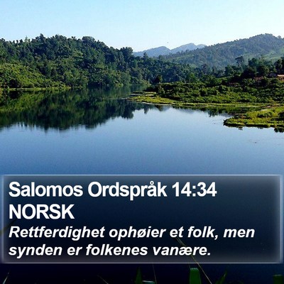 Salomos Ordspråk 14:34 NORSK Bible Verse Image