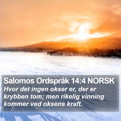 Salomos Ordspråk 14:4 NORSK Bible Verse Image