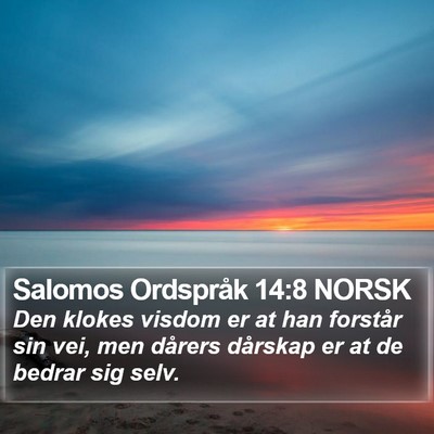 Salomos Ordspråk 14:8 NORSK Bible Verse Image
