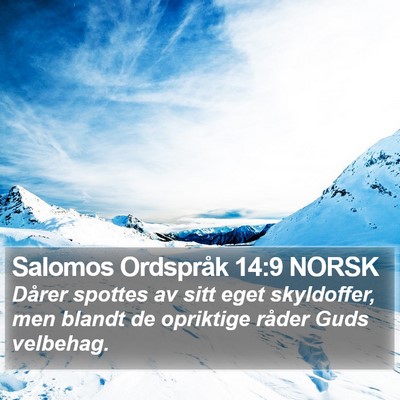 Salomos Ordspråk 14:9 NORSK Bible Verse Image