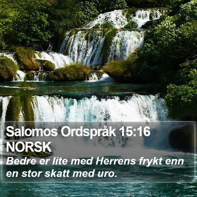 Salomos Ordspråk 15:16 NORSK Bible Verse Image