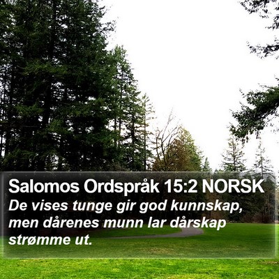 Salomos Ordspråk 15:2 NORSK Bible Verse Image