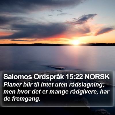 Salomos Ordspråk 15:22 NORSK Bible Verse Image