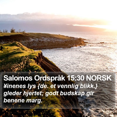 Salomos Ordspråk 15:30 NORSK Bible Verse Image