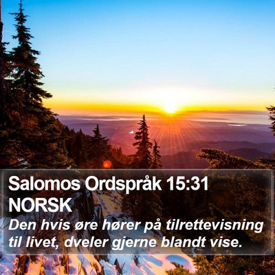 Salomos Ordspråk 15:31 NORSK Bible Verse Image