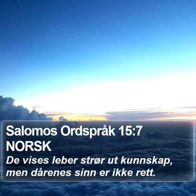 Salomos Ordspråk 15:7 NORSK Bible Verse Image