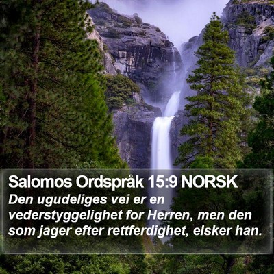Salomos Ordspråk 15:9 NORSK Bible Verse Image
