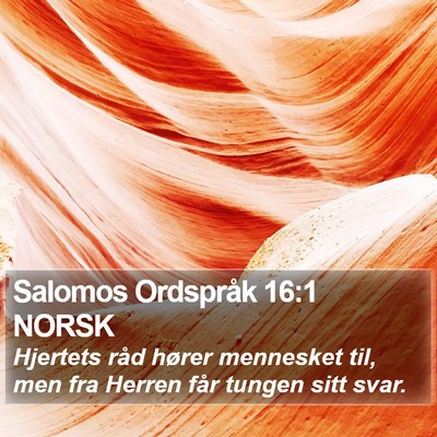 Salomos Ordspråk 16:1 NORSK Bible Verse Image
