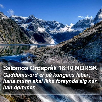 Salomos Ordspråk 16:10 NORSK Bible Verse Image