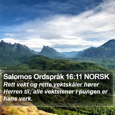 Salomos Ordspråk 16:11 NORSK Bible Verse Image