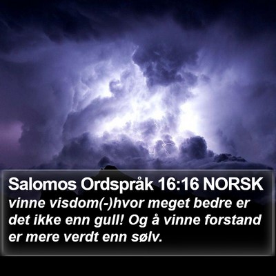 Salomos Ordspråk 16:16 NORSK Bible Verse Image