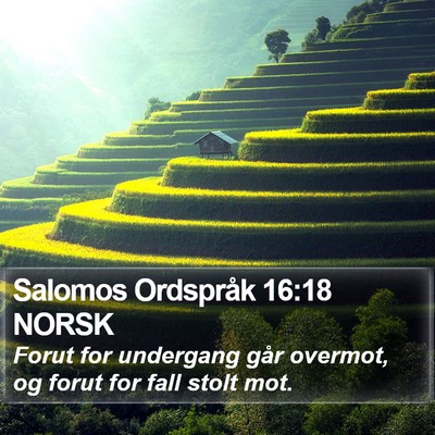 Salomos Ordspråk 16:18 NORSK Bible Verse Image