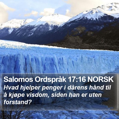 Salomos Ordspråk 17:16 NORSK Bible Verse Image
