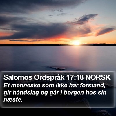Salomos Ordspråk 17:18 NORSK Bible Verse Image
