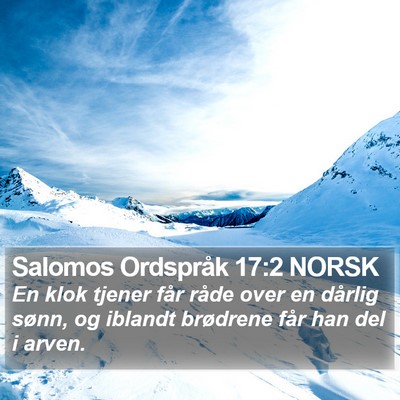 Salomos Ordspråk 17:2 NORSK Bible Verse Image