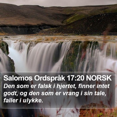 Salomos Ordspråk 17:20 NORSK Bible Verse Image