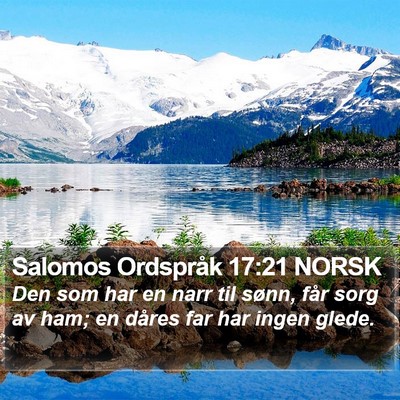 Salomos Ordspråk 17:21 NORSK Bible Verse Image