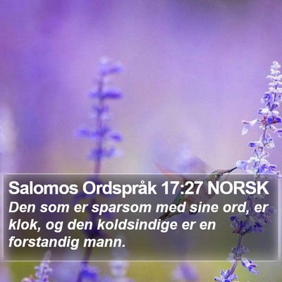 Salomos Ordspråk 17:27 NORSK Bible Verse Image