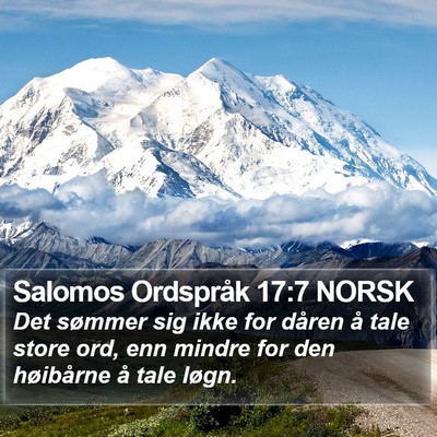 Salomos Ordspråk 17:7 NORSK Bible Verse Image