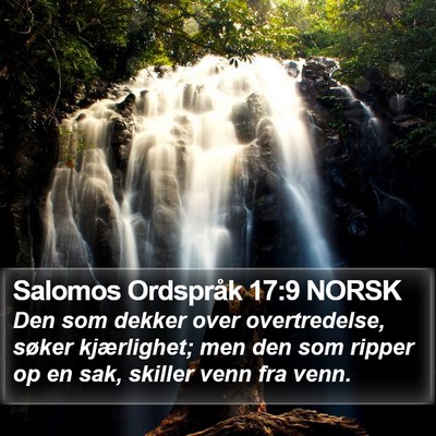Salomos Ordspråk 17:9 NORSK Bible Verse Image