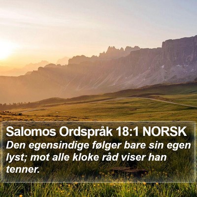 Salomos Ordspråk 18:1 NORSK Bible Verse Image