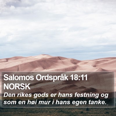 Salomos Ordspråk 18:11 NORSK Bible Verse Image
