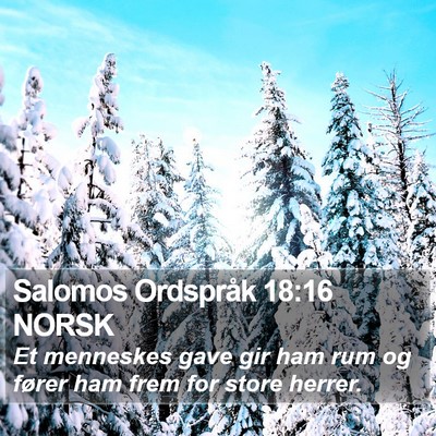 Salomos Ordspråk 18:16 NORSK Bible Verse Image