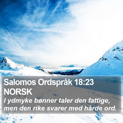 Salomos Ordspråk 18:23 NORSK Bible Verse Image