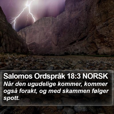 Salomos Ordspråk 18:3 NORSK Bible Verse Image